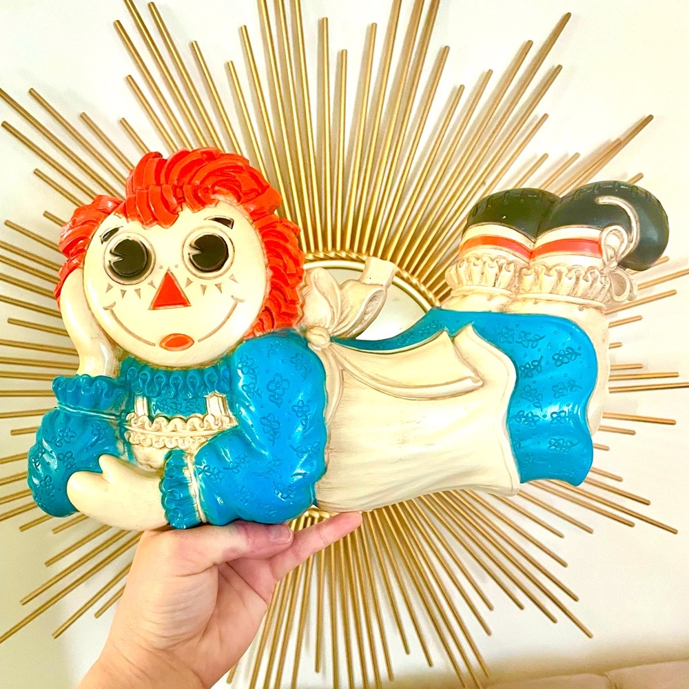 RARE! Vintage Raggedy Ann Acrylic Wall Decoration